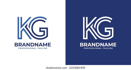 Monogramm-Logo der Letter KG Line, geeignet für den Betrieb mit KG- oder GK-Initialen.