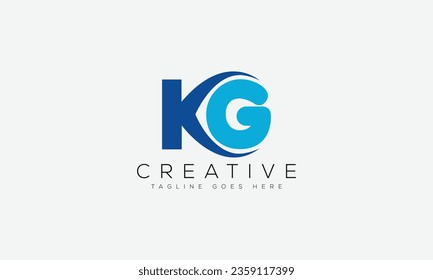 Ilustración vectorial de la plantilla de diseño del logotipo KG de la letra.