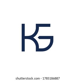 letter kg simple geometric line symbol logo vector