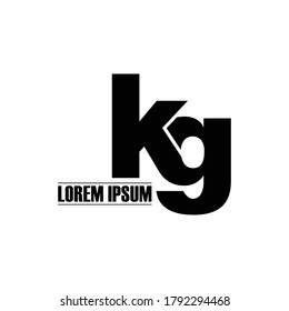 Letter kg simple logo design vector