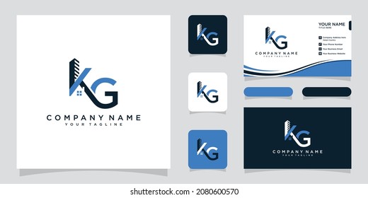 Logo del vector KG. Icono y símbolo del hogar.