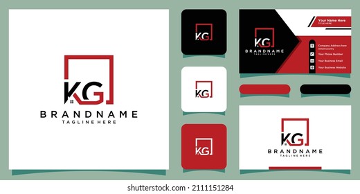 Letter kg vector logo. home icon and symbol and business card design template