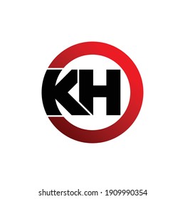 Letra KH círculo vector de diseño