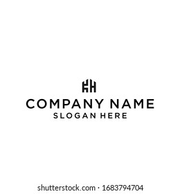 letter kh house logo design vector illustration template