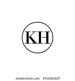 Letter KH initial monogram logo design, wedding, fashion, make up logo template