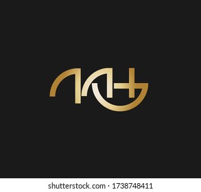 Plantilla vectorial de diseño del logotipo de KH de la carta. Ilustración del vector del logotipo KH abstracto creativo Cartas iniciales vinculadas a un signo de monograma.