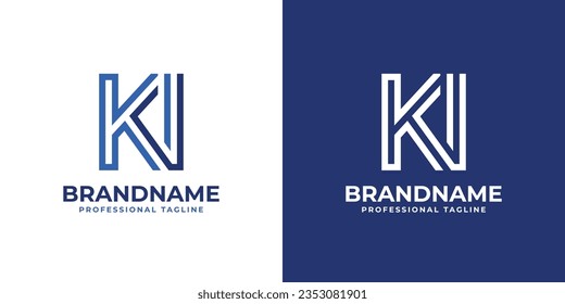 Monogramm-Logo der Letter KI Line, geeignet für den Betrieb mit KI- oder IK-Initialen.