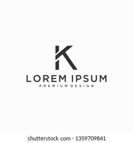 letter KI logo design template with business card. Vector