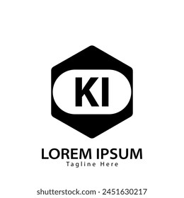 Buchstabe KI-Logo. KI. KI Logo Design Vektorillustration für Kreativunternehmen, Unternehmen, Industrie
