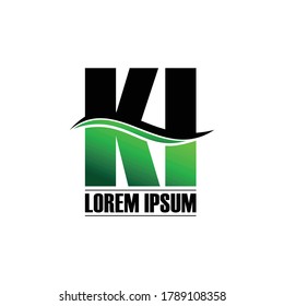 Letter KI simple logo design vector