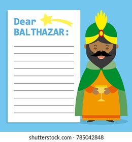 letter to King Balthazar. Space for text