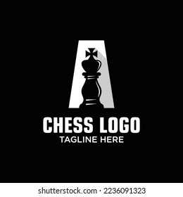 Letter A King of Chess Logo Design Template Inspiration, Vector Illustration.