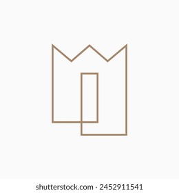 i Letter King Crown Logo Vector Icon Illustration