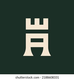 letra A diseño del logotipo del vector de la corona rey