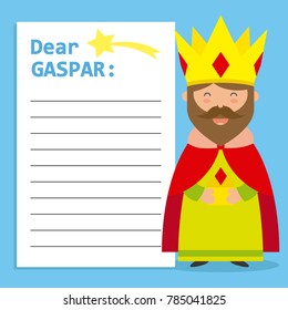 letter to King Gaspar. Space for text