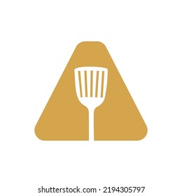 Letra A Kitchen Spatula Logo. Diseño De Logotipo De Cocina Combinado Con Espátula De Cocina Para Símbolo De Restaurante