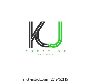 Letter KJ Initial Linked Modern Line Corporate Logo