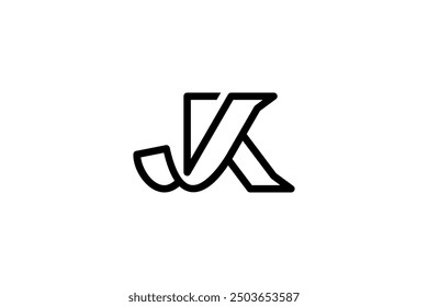 Letter KJ or JK Logo Design Vector 