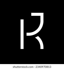 Letra KJ o logotipo de monograma mínimo JK