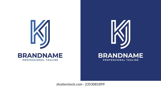 Logotipo de monograma de la línea KJ, adecuado para negocios con las iniciales KJ o JK.