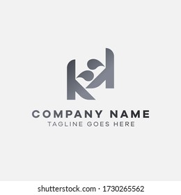 Letter K+K capital logo design for your company logo. Modern logotype for business corporate template.