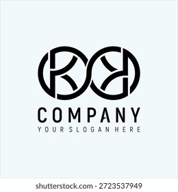 Letra KK infinity Design Logotipo Concepto Vector Plantilla