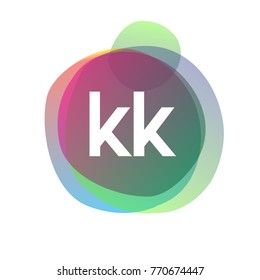 Letter KK logo with colorful splash background, letter combination logo design for creative industry, web, business and company.
