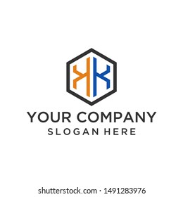 Letter KK logo design vector for business company