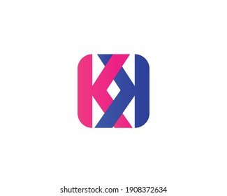 letter kk logo design vector template