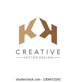 Letter KK Logo. Initial Letter Design Vector Luxury Colors