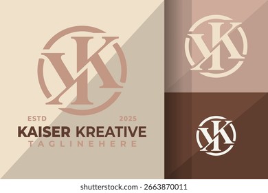 Letra KK Monograma ícone de logotipo Vetor Design Ilustração