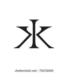 letter kk or x symbol logo vector 