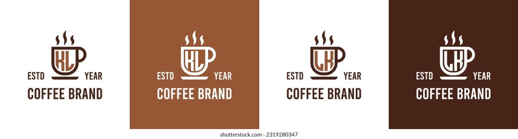 Letter KL and LK Coffee Logo, suitable for any business related to Coffee, Tea, or Other with KL or LK initials.