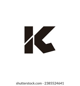 letter kl simple slice geometric logo vector 