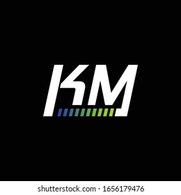 Letter KM Equalizer Abstract Creative Modern Business Tech Logo