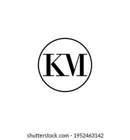 Letter KM initial monogram logo design, wedding, fashion, make up logo template