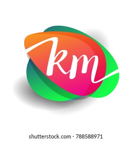 Letter Km Logo Colorful Splash Background Stock Vector (Royalty Free ...