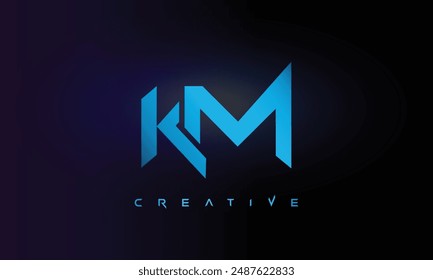 Letter KM logo design creative custom clean two alphabet logo
