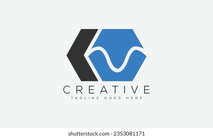 Ilustración vectorial de la plantilla de diseño del logotipo de KM de la letra.