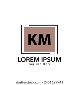 letra KM logo. KM. Ilustración vectorial de diseño de logotipo de KM para empresa creativa, negocio, industria
