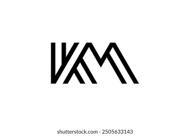 Letra KM o MK Vector de diseño de logotipo 