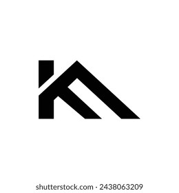 Letter KM modern unique shape business branding monogram logo