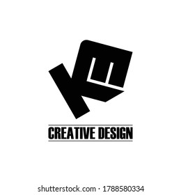 Letra KM vector de diseño de logotipo de monograma