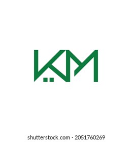 letter km real estate symbol simple geometric logo vector