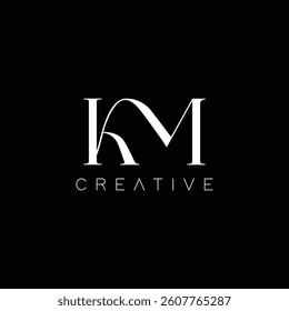 Letter KM simple Logo vector icon. Luxury letter KM design	