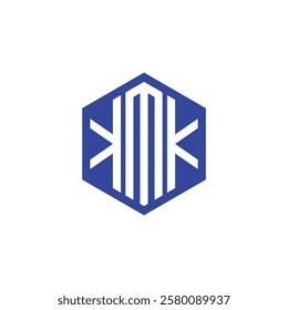 Letter KMK logo design vector