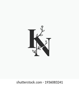 Buchstabe KN Blüte mit Logo Symbol Zeichen Symbol Design. Vektorgrafik