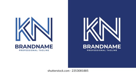 Letter KN Line Monogram Logo, suitable for business with KN or NK initials.