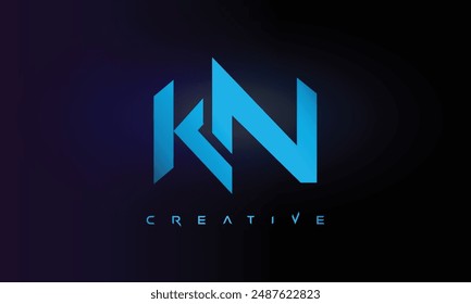 Letter KN logo design creative custom clean two alphabet logo
