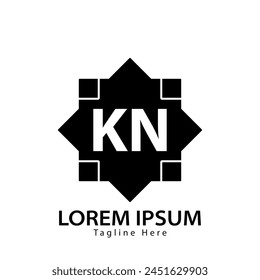 logo de la letra K. KN. Ilustración vectorial de diseño de logotipo de KN para empresa creativa, negocio, industria
